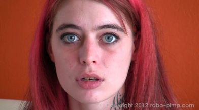 Robo-pimp – Ashley Jehlik – Please Undress – Redhead With Electric-Blue Eyes Hypnotized into Undressing